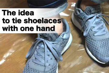 The idea to tie shoelaces with one hand