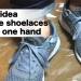 The idea to tie shoelaces with one hand